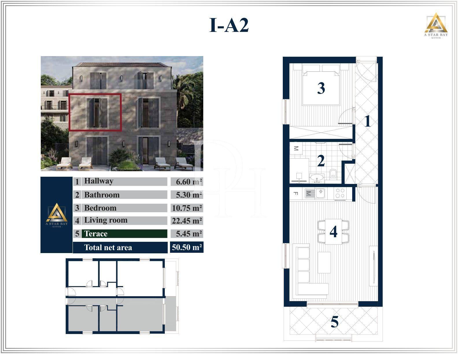 Апартаменты в Prcanj в Которе, Черногория, 51м2 - стоимость 231&nbsp;000€ - Ref: 71139 фото 2