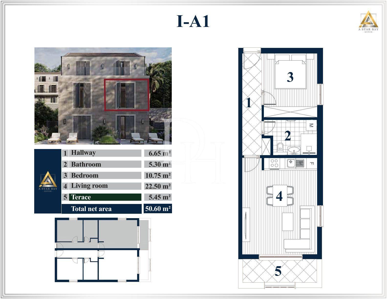 Апартаменты в Prcanj в Которе, Черногория, 51м2 - стоимость 231&nbsp;000€ - Ref: 71139 фото 3