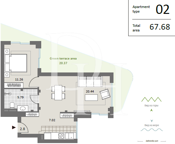 Апартаменти у Бечичах, Чорногорія, 68м2 - вартість 288&nbsp;000€ - Ref: 70904 фото 6