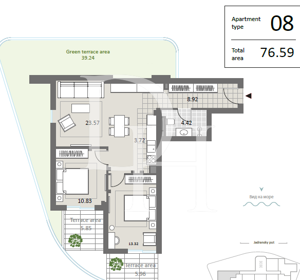 Апартаменти у Бечичах, Чорногорія, 116м2 - вартість 478&nbsp;000€ - Ref: 70902 фото 7