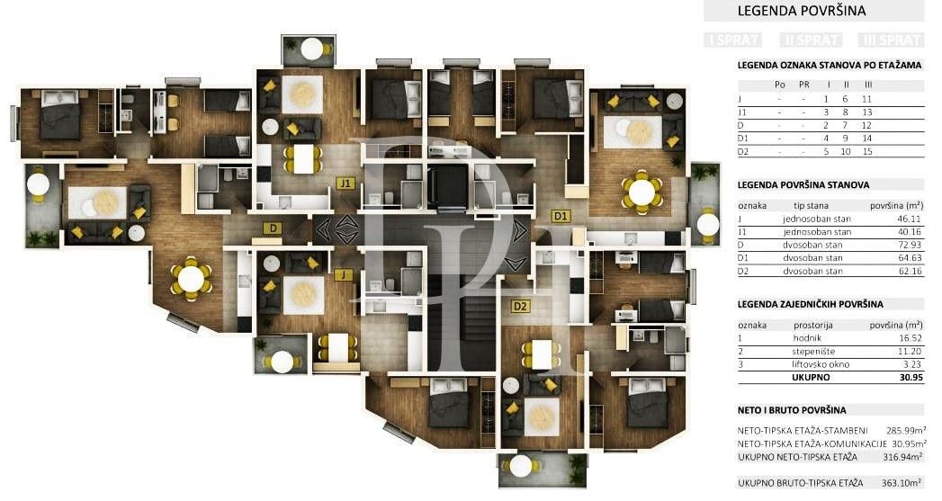 Апартаменты в Баре, Черногория, 74м2 - стоимость 124&nbsp;100€ - Ref: 72114 фото 2