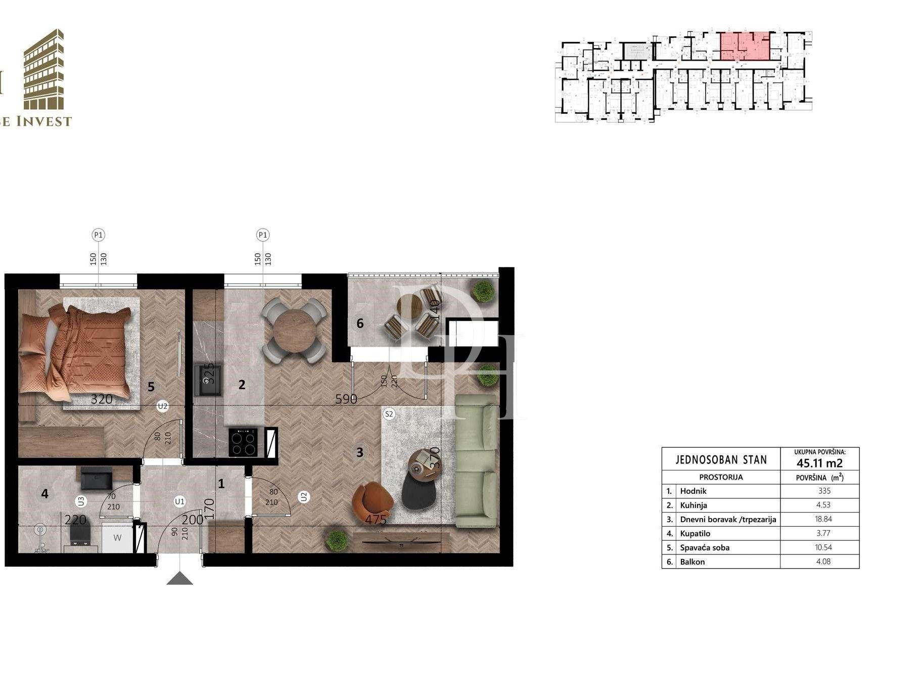 Апартаменты в Баре, Черногория, 45м2 - стоимость 87&nbsp;750€ - Ref: 72071 фото 1