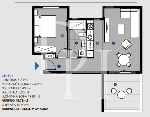 Wohnungen in Dobra Voda, Montenegro, 60m2 - kosten 119&nbsp;300€ - Ref: 72006 foto 4