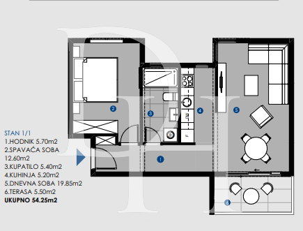 Апартаменты в Добра воде, Черногория, 54м2 - стоимость 119&nbsp;350€ - Ref: 72001 фото 3