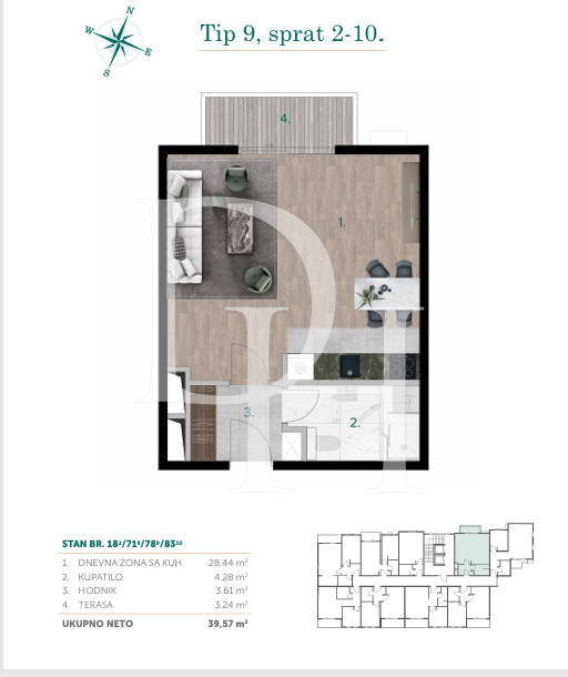 Апартаменты в Баре, Черногория, 28м2 - стоимость 66&nbsp;346€ - Ref: 71886 фото 2