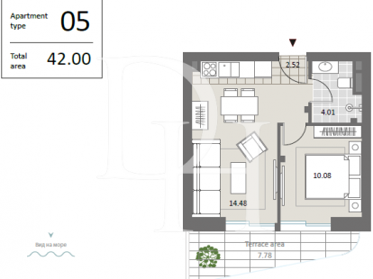 Апартаменты в Бечичах, Черногория, 42м2 - стоимость 209&nbsp;000€ - Ref: 70903 фото 3