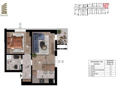 Апартаменты в Баре, Черногория, 45м2 - стоимость 87&nbsp;750€ - Ref: 72071 фото 2