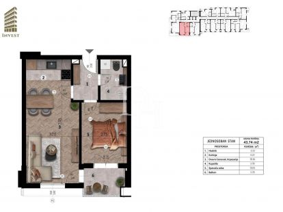 Апартаменты в Баре, Черногория, 45м2 - стоимость 87&nbsp;750€ - Ref: 72071 фото 3