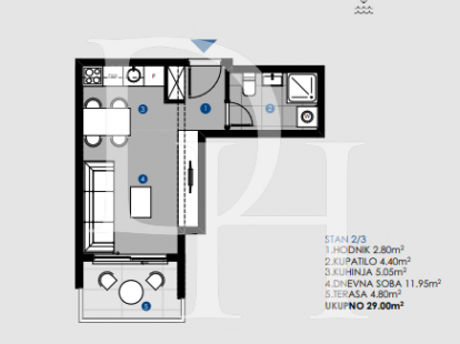 Apartments in Dobra Voda, Montenegro, 29m2 - for 63&nbsp;800€ - Ref: 71555 photo 3