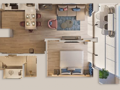 Апартаменты в Рафаиловичах, Черногория, 38м2 - стоимость 288&nbsp;800€ - Ref: 72599 фото 2