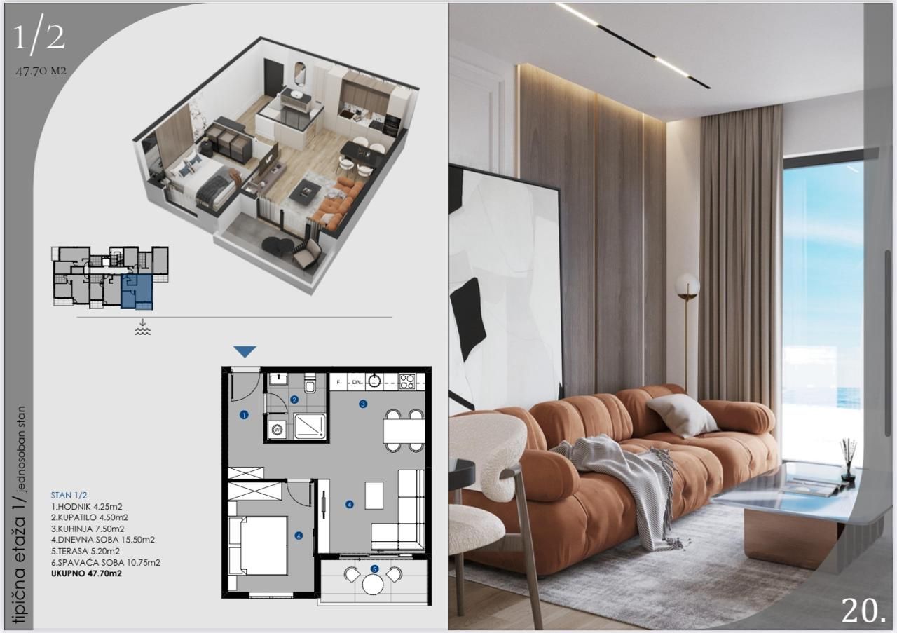 Апартаменты в Добра воде, Черногория, 48м2 - стоимость 120&nbsp;000€ - Ref: 72768 фото 2