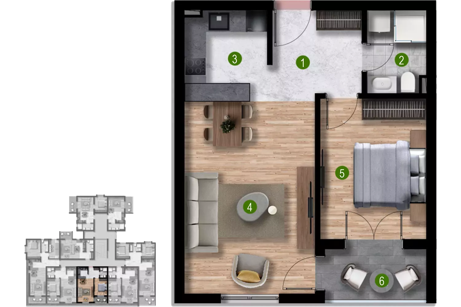 Апартаменты в Баре, Черногория, 36м2 - стоимость 70&nbsp;200€ - Ref: 72815 фото 4