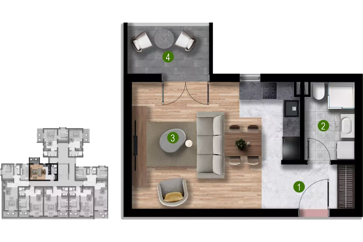 Апартаменты в Баре, Черногория, 36м2 - стоимость 70&nbsp;200€ - Ref: 72815 фото 7