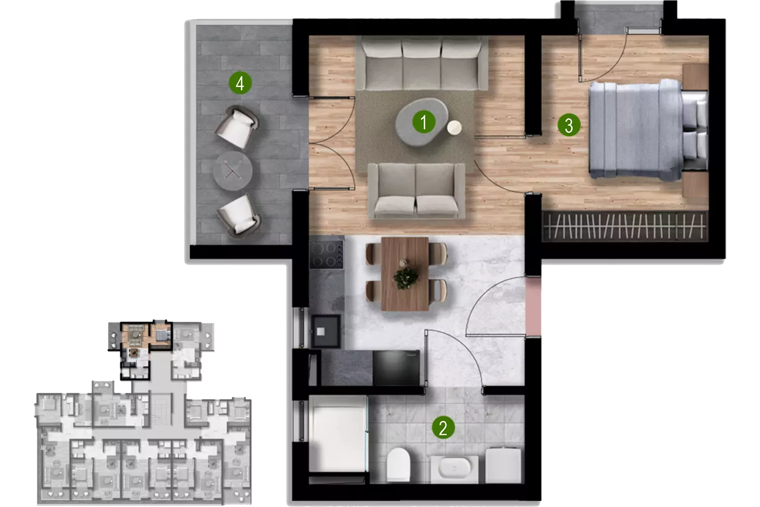 Апартаменты в Баре, Черногория, 36м2 - стоимость 70&nbsp;200€ - Ref: 72815 фото 8