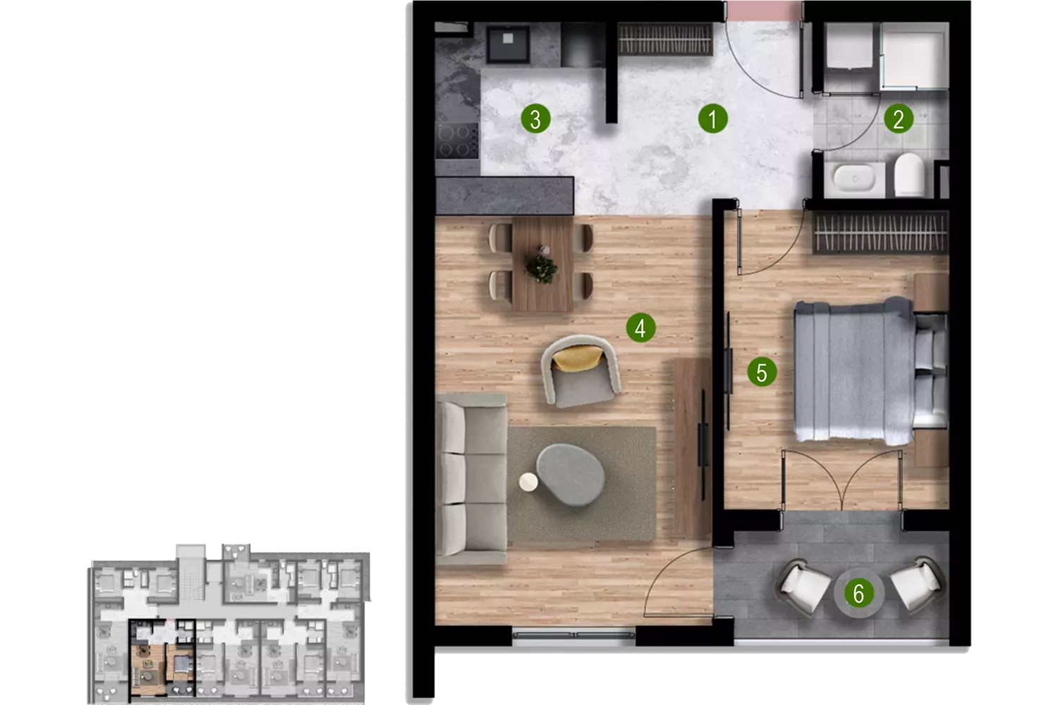 Апартаменты в Баре, Черногория, 36м2 - стоимость 70&nbsp;200€ - Ref: 72815 фото 9
