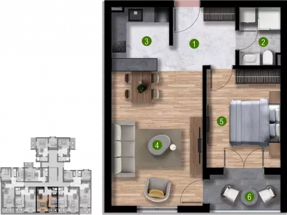 Апартаменты в Баре, Черногория, 36м2 - стоимость 70&nbsp;200€ - Ref: 72815 фото 4