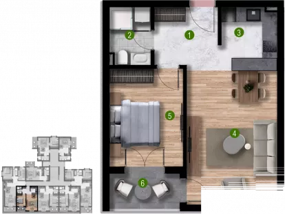 Апартаменты в Баре, Черногория, 36м2 - стоимость 70&nbsp;200€ - Ref: 72815 фото 6