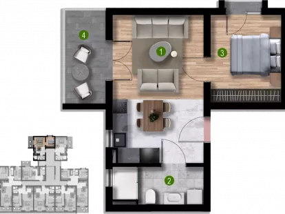 Апартаменты в Баре, Черногория, 36м2 - стоимость 70&nbsp;200€ - Ref: 72815 фото 8