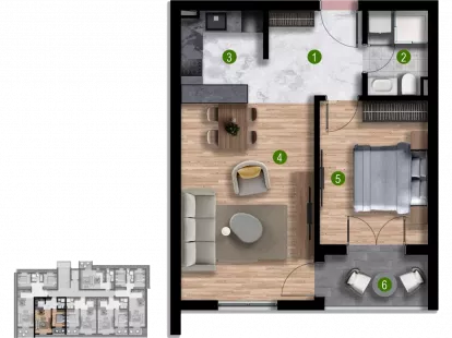 Апартаменты в Баре, Черногория, 36м2 - стоимость 70&nbsp;200€ - Ref: 72815 фото 9