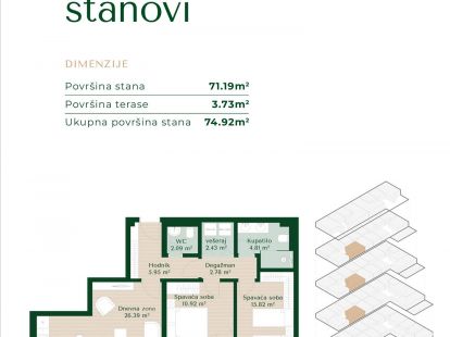 Апартаменты в Подгорице, Черногория, 46м2 - стоимость 113&nbsp;950€ - Ref: 72827 фото 12