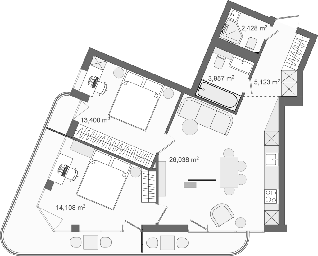 Апартаменты в Баре, Черногория, 127м2 - стоимость 330&nbsp;200€ - Ref: 72830 фото 3
